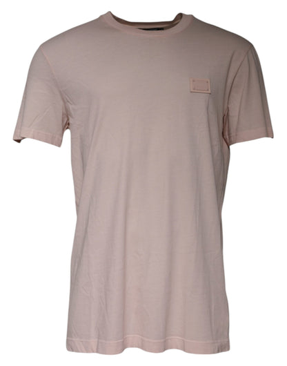 Dolce & Gabbana Beige Logo Crew Neck Short Sleeves T-shirt