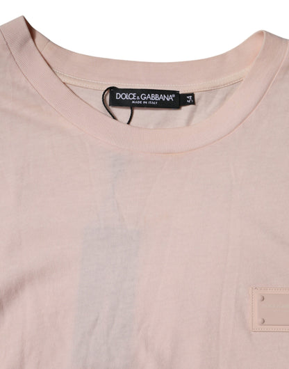 Dolce & Gabbana Beige Logo Crew Neck Short Sleeves T-shirt