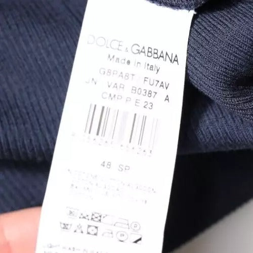 Dolce &amp; Gabbana – Ärmelloses Tank-T-Shirt aus Baumwolle mit Rundhalsausschnitt, Blau