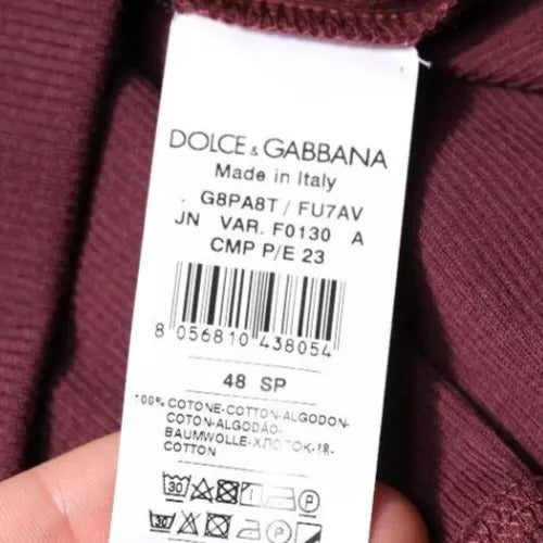 Dolce &amp; Gabbana – Ärmelloses Tank-T-Shirt aus Baumwolle mit Rundhalsausschnitt in Kastanienbraun