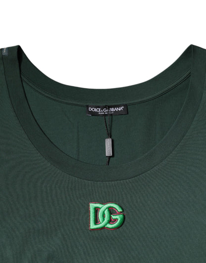 Dolce & Gabbana Green DG Sleeveless Round Neck Tank T-shirt