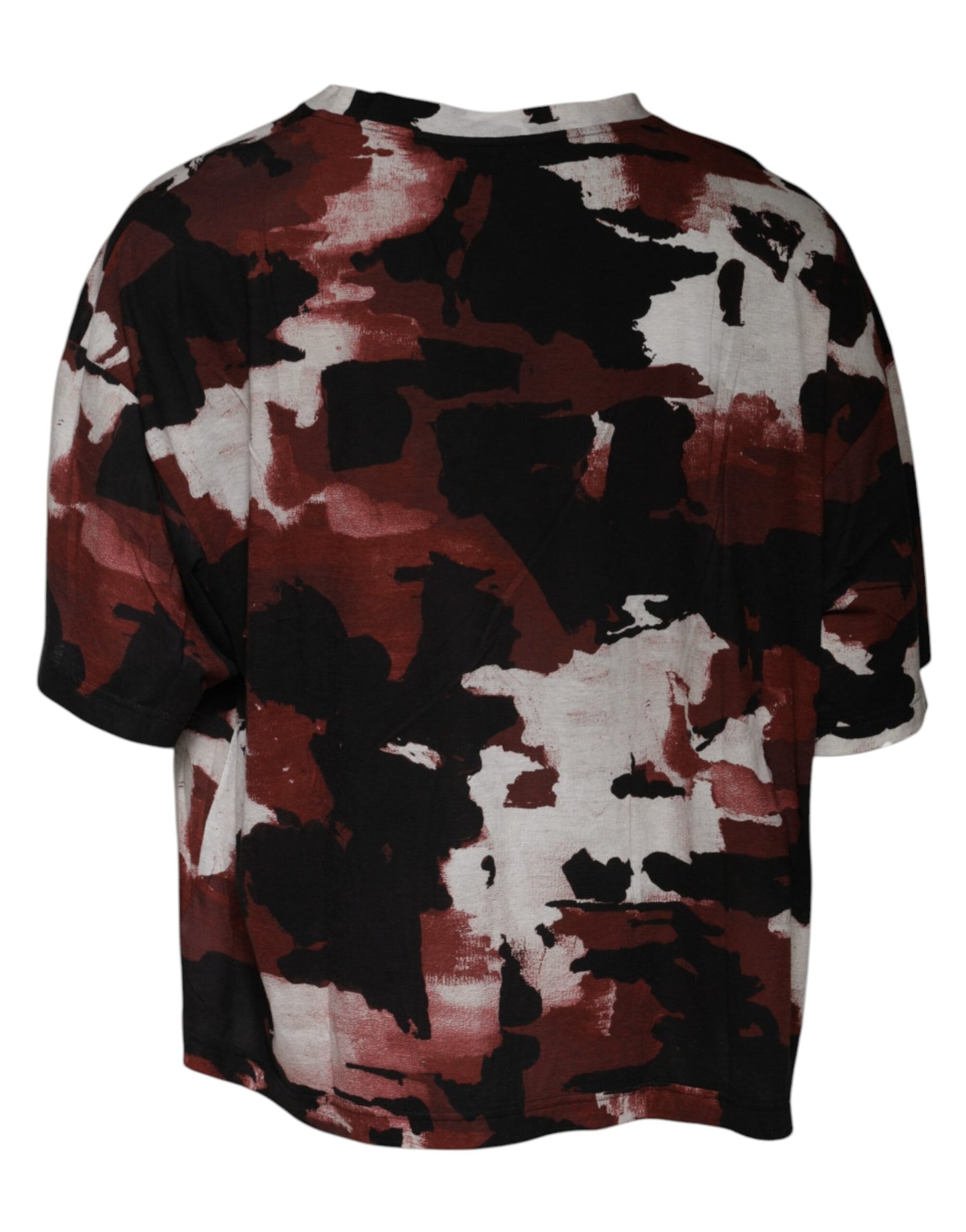 Dolce &amp; Gabbana – Mehrfarbiges T-Shirt mit Rundhalsausschnitt und Camouflage-Muster