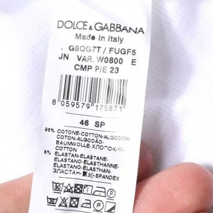 Dolce &amp; Gabbana – Weißes ärmelloses Tank-T-Shirt aus Baumwolle mit quadratischem Ausschnitt