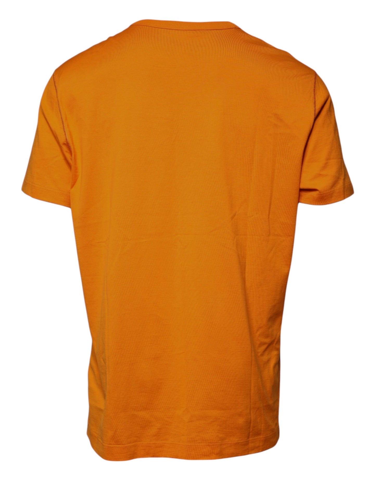 Dolce &amp; Gabbana – Oranges T-Shirt aus Baumwolle mit Rundhalsausschnitt und Logo