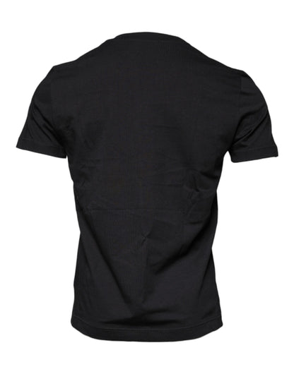 Dolce & Gabbana Black Cotton Crew Neck Short Sleeves T-shirt