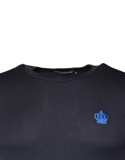 Dolce & Gabbana Blue Crown Crew Neck Short Sleeves T-shirt