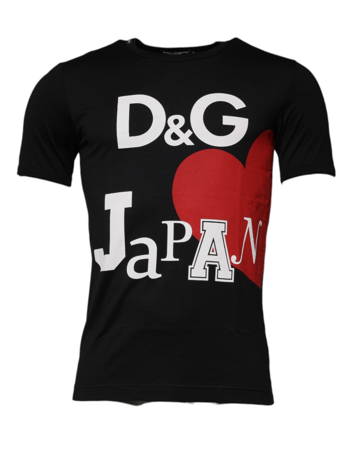 Dolce & Gabbana Black Graphic Print Cotton Crew Neck T-shirt