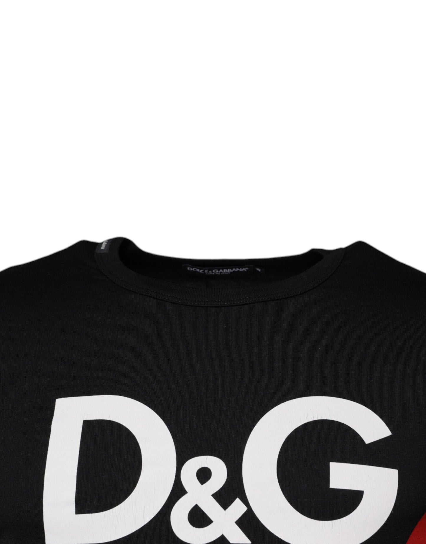 Dolce & Gabbana Black Graphic Print Cotton Crew Neck T-shirt