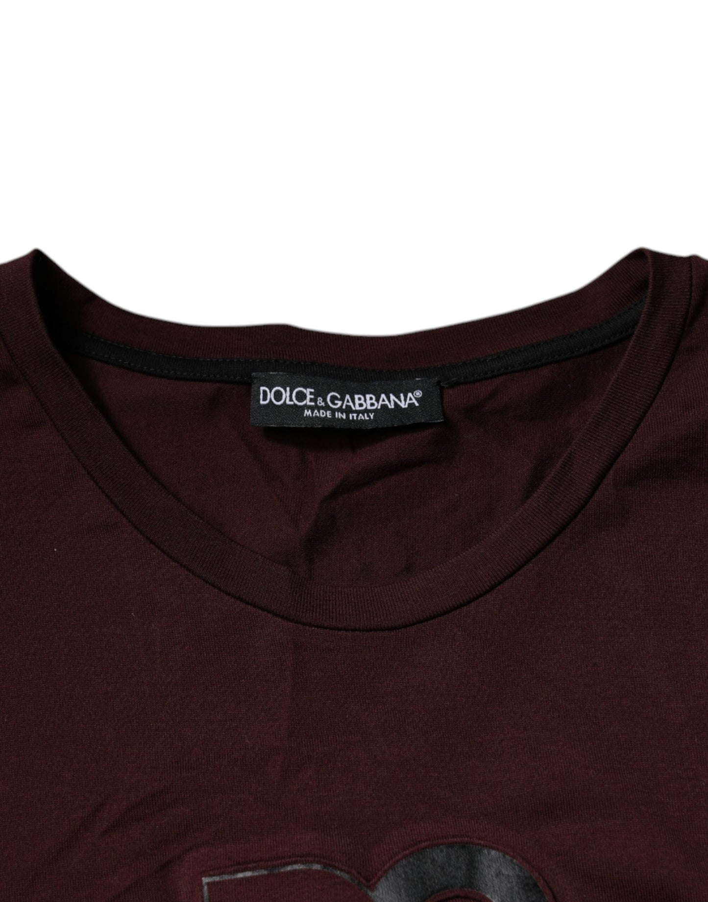 Dolce & Gabbana Brown Logo Print Cotton Crew Neck T-shirt