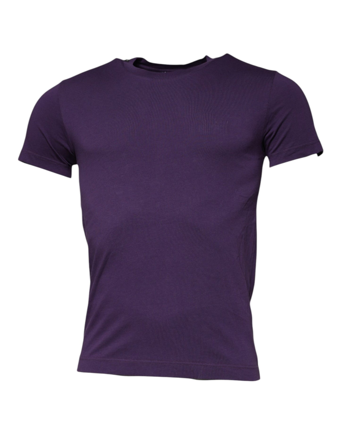 Dolce &amp; Gabbana Violettes Kurzarm-T-Shirt aus Baumwolle mit Rundhalsausschnitt