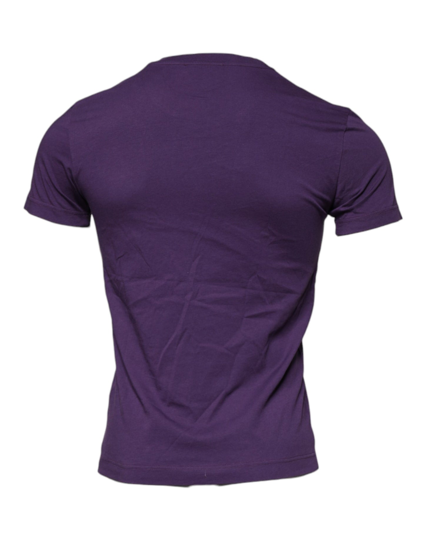 Dolce &amp; Gabbana Violettes Kurzarm-T-Shirt aus Baumwolle mit Rundhalsausschnitt