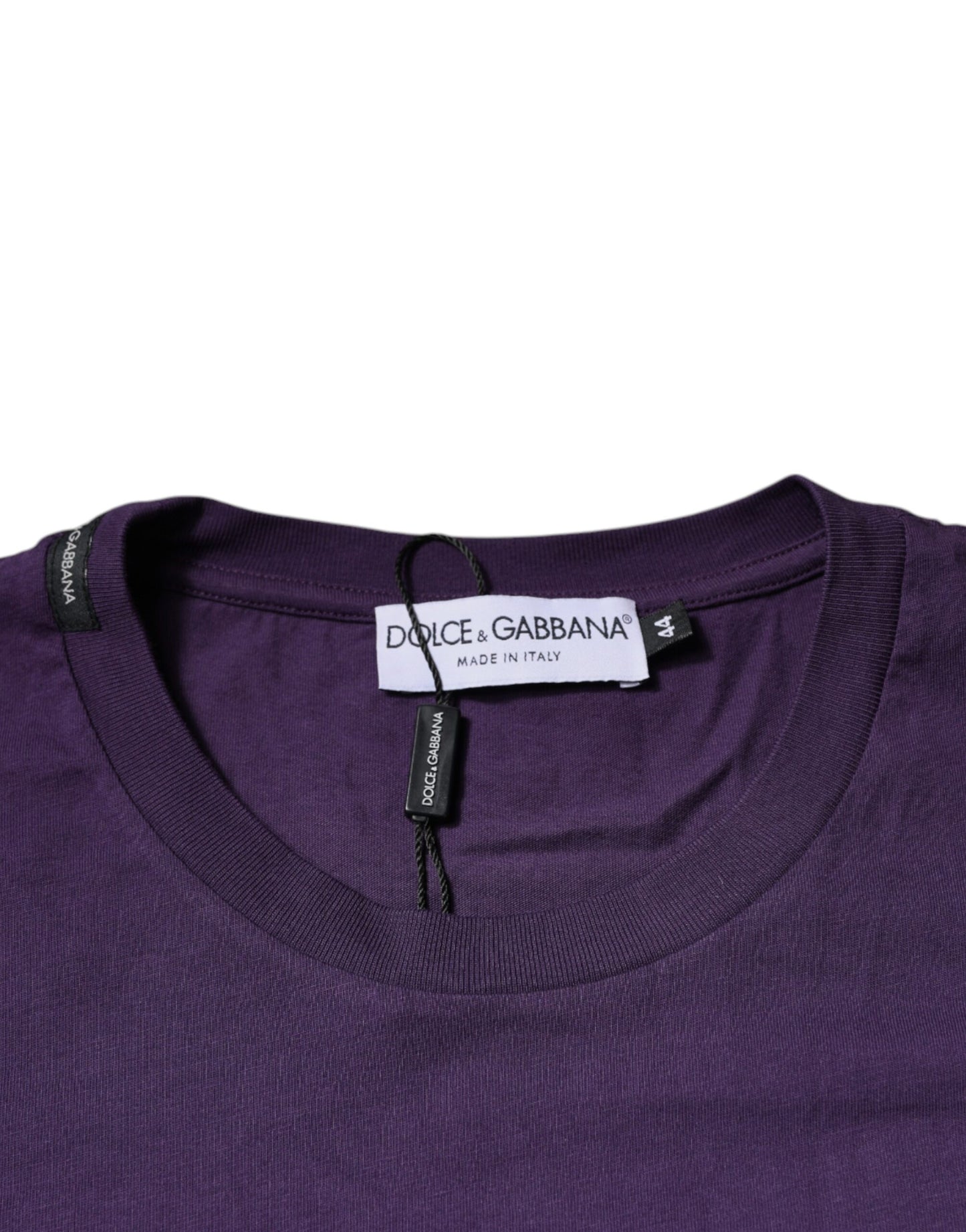 Dolce &amp; Gabbana Violettes Kurzarm-T-Shirt aus Baumwolle mit Rundhalsausschnitt