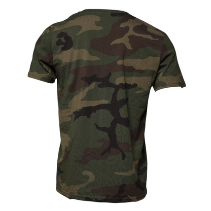 Dolce &amp; Gabbana Mehrfarbiges Camouflage-T-Shirt aus Baumwolle mit Rundhalsausschnitt