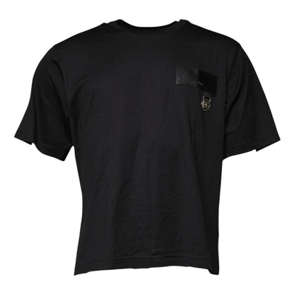 Dolce & Gabbana Black DG Logo Cotton Crew Neck T-shirt