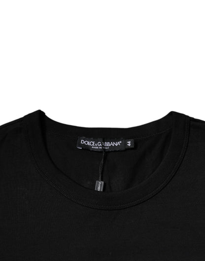 Dolce & Gabbana Black Cotton Crew Neck Short Sleeves T-shirt