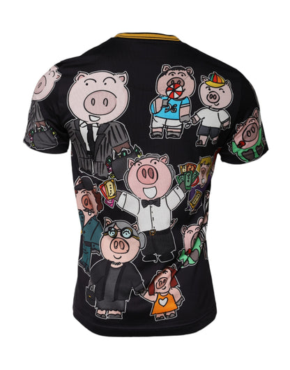 Dolce & Gabbana Black 2019 Year Of The Pig Crew Neck T-shirt