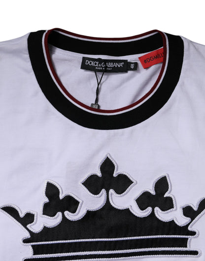 Dolce &amp; Gabbana – Weißes Jersey-T-Shirt mit Rundhalsausschnitt und kurzen Ärmeln