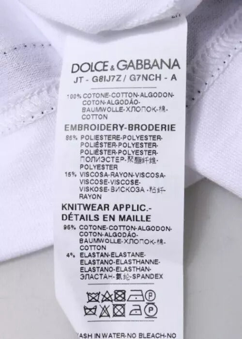 Dolce &amp; Gabbana – Weißes Jersey-T-Shirt mit Rundhalsausschnitt und kurzen Ärmeln