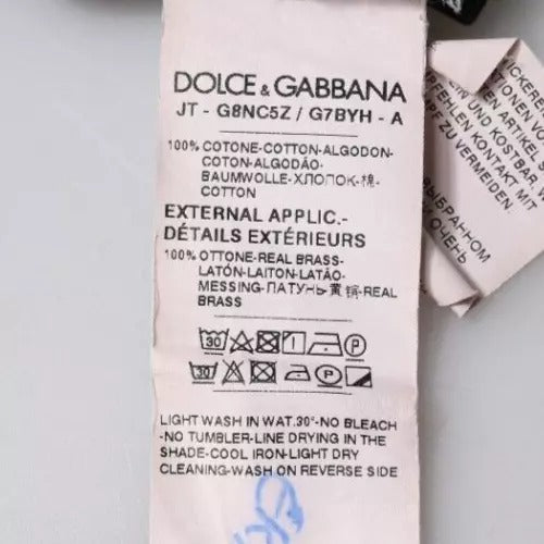 Dolce &amp; Gabbana – Schwarzes, kurzärmliges T-Shirt mit Rundhalsausschnitt und DG-Logo