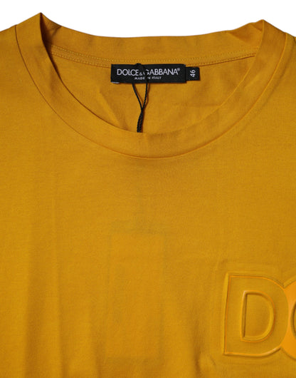 Dolce & Gabbana Dark Yellow Logo Crew Neck Short Sleeves T-shirt