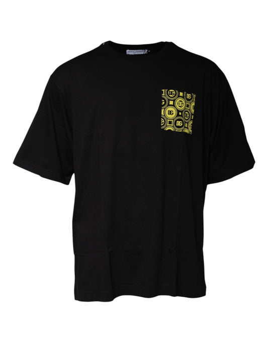 Dolce & Gabbana Black Logo Print Cotton Short Sleeves T-shirt