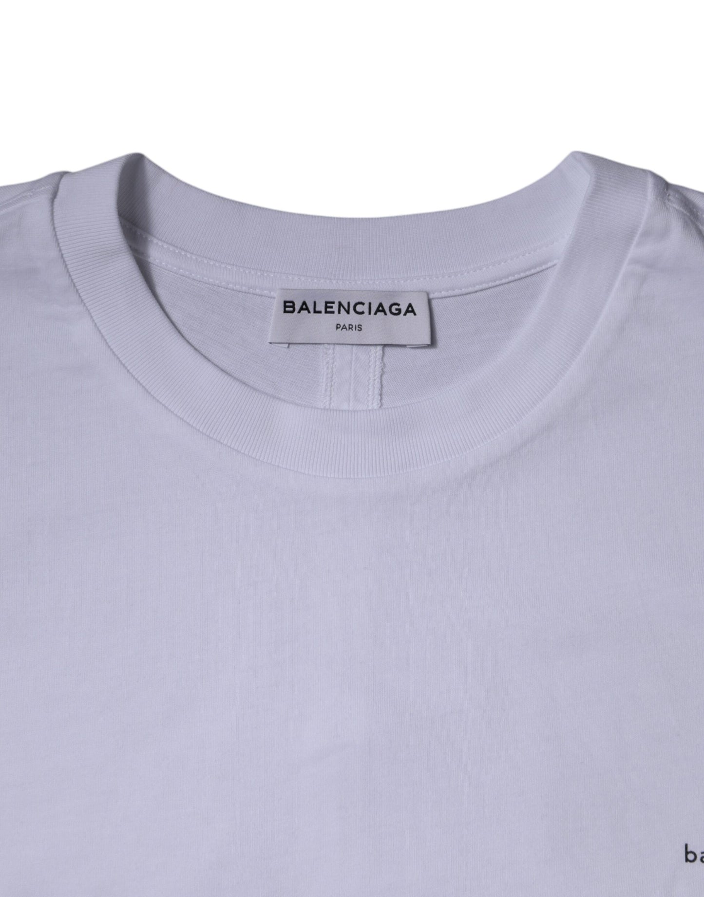 Balenciaga – Weißes, kurzärmliges T-Shirt aus Baumwolle mit Rundhalsausschnitt und Logo