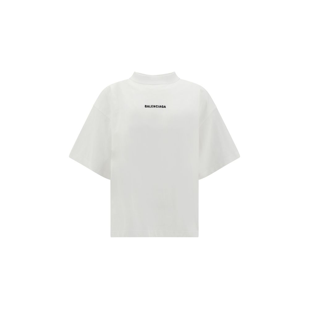 Weißes Balenciaga-Logo-T-Shirt