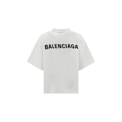 Weißes Balenciaga-Logo-T-Shirt