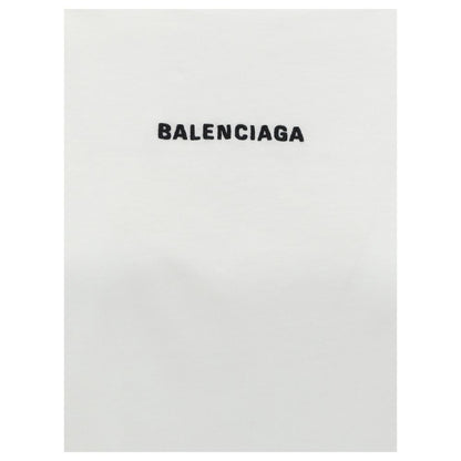 Weißes Balenciaga-Logo-T-Shirt