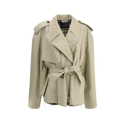 Balenciaga Rohschnitt-Kurz-Trenchcoat