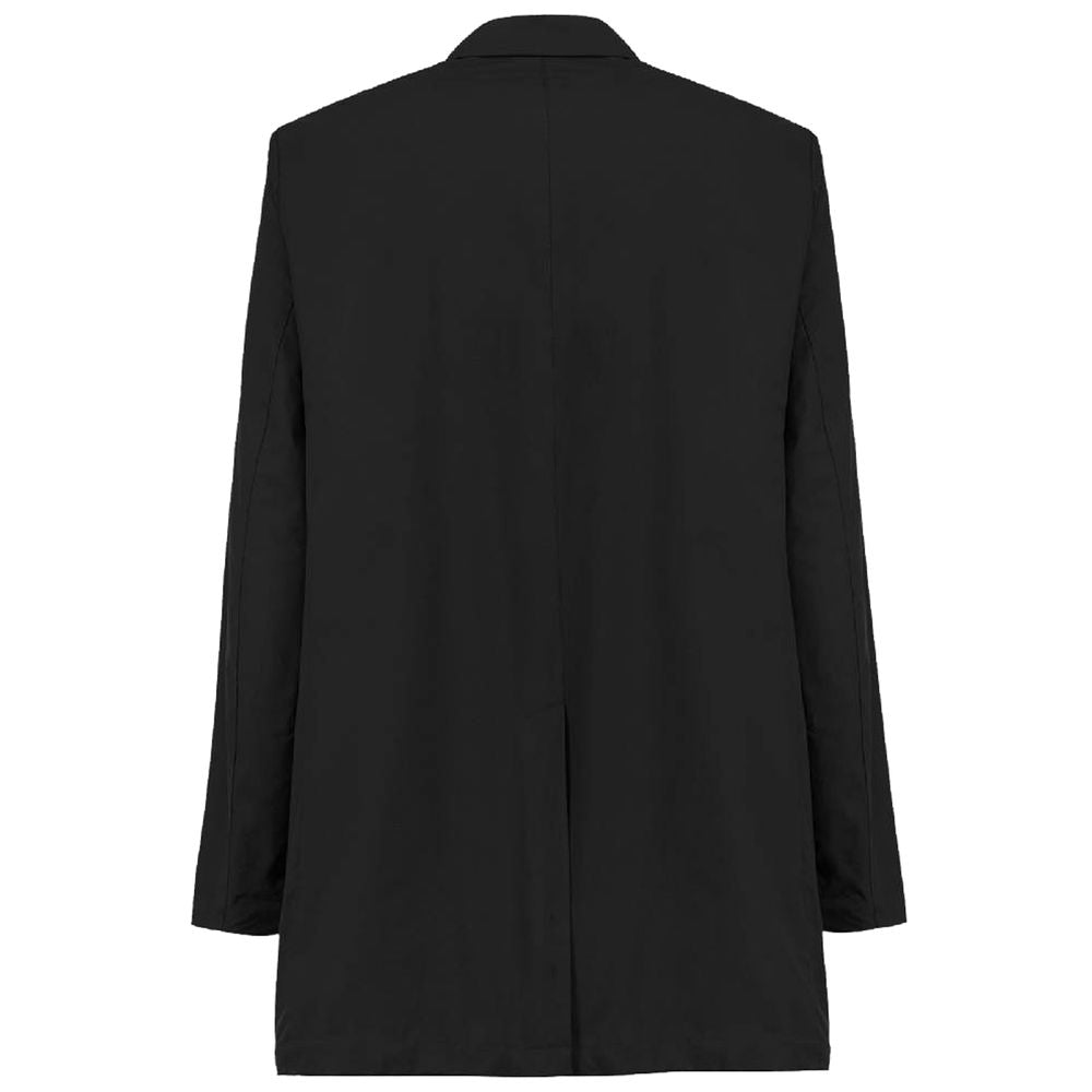 People Of Shibuya Black Polyester Men's Trench Coat