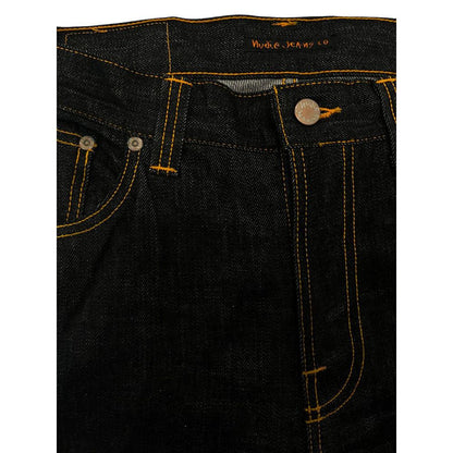 Nudie Jeans Black Cotton Men Jeans