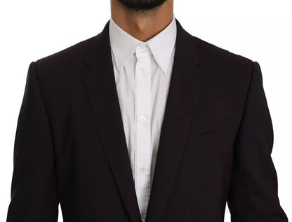 Dolce & Gabbana Purple Wool Stretch 2 Piece MARTINI Suit