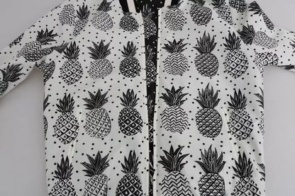 Dolce &amp; Gabbana – Bombermantel mit Ananas-Print, weiß/schwarz