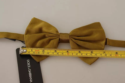 Dolce & Gabbana Yellow Mustard 100% Silk Butterfly Bow Tie Men