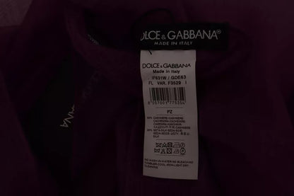 Dolce &amp; Gabbana – Violetter Schal aus einfarbiger Kaschmir-Seide