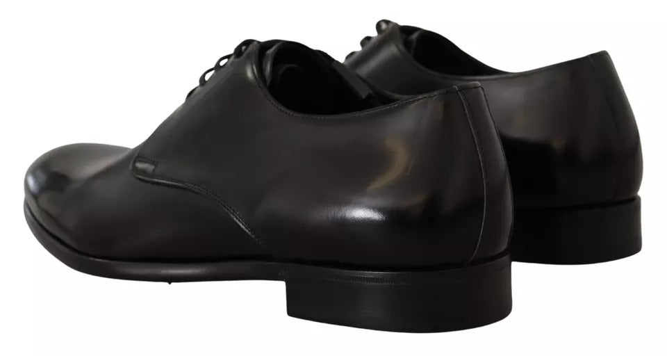 Dolce &amp; Gabbana – Formelle Derby-Schuhe für Herren aus schwarzem Leder zum Schnüren