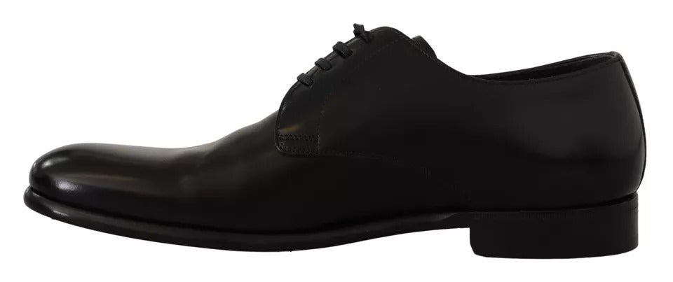 Dolce &amp; Gabbana – Formelle Derby-Schuhe für Herren aus schwarzem Leder zum Schnüren