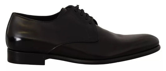 Dolce &amp; Gabbana – Formelle Derby-Schuhe für Herren aus schwarzem Leder zum Schnüren