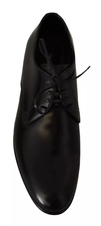 Dolce &amp; Gabbana – Formelle Derby-Schuhe für Herren aus schwarzem Leder zum Schnüren