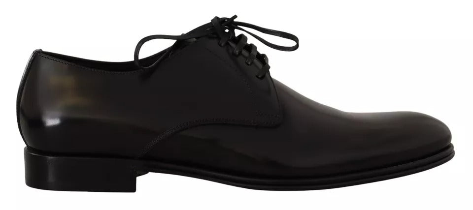 Dolce &amp; Gabbana – Formelle Derby-Schuhe für Herren aus schwarzem Leder zum Schnüren