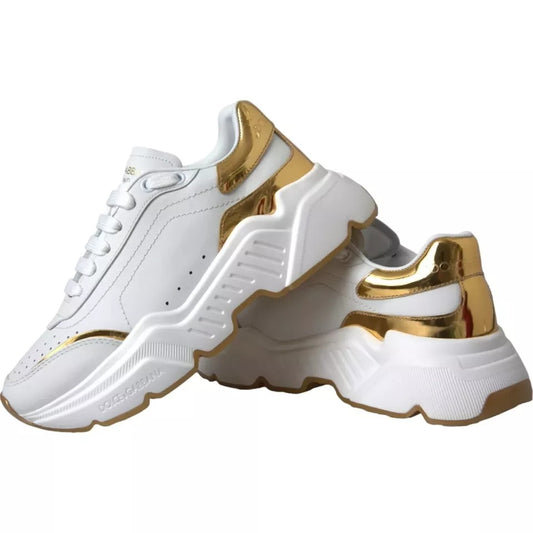 Dolce &amp; Gabbana DAYMASTER Sneakers aus Leder in Weißgold Herren Schuhe