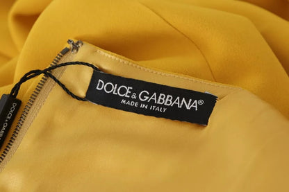 Dolce &amp; Gabbana – Ärmelloses Midi-Etuikleid aus Viskose in Gelb