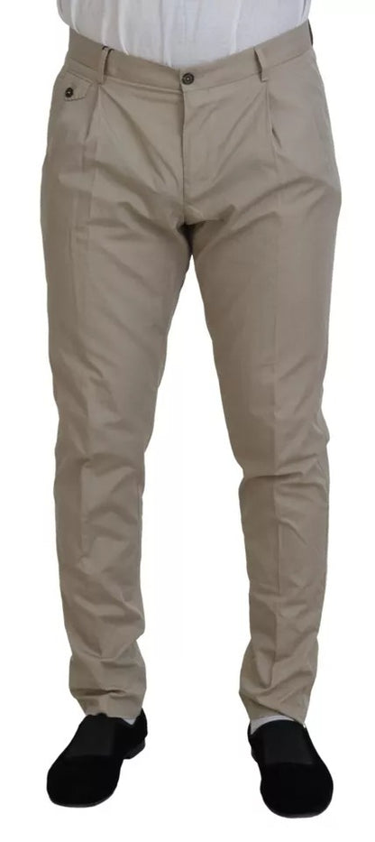 Dolce & Gabbana Beige Cotton Chino Men Formal Pants