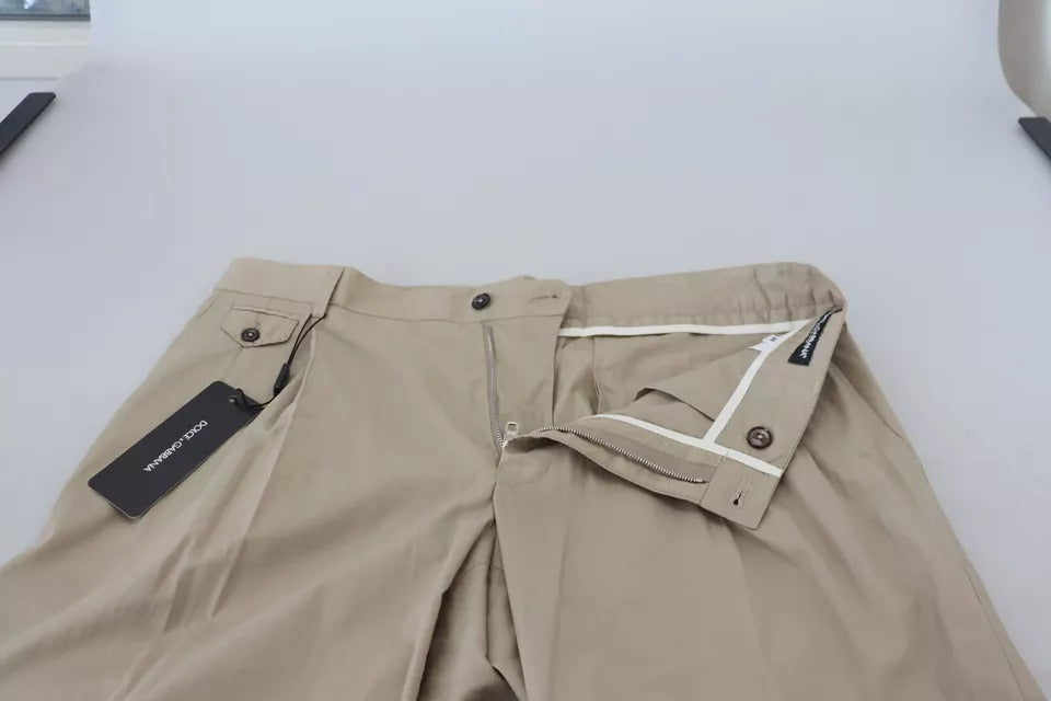 Dolce & Gabbana Beige Cotton Chino Men Formal Pants