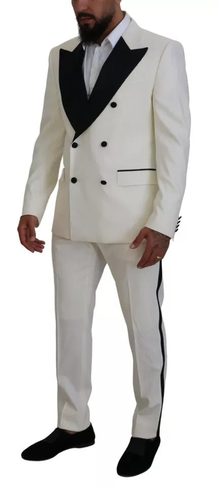 Dolce & Gabbana White Double Breasted 2 Piece SICILIA Suit