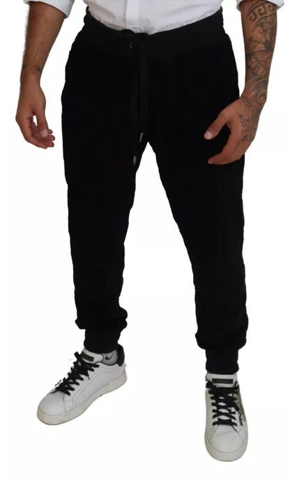 Dolce & Gabbana Black Cotton Skinny Jogger Sweatpants Pants