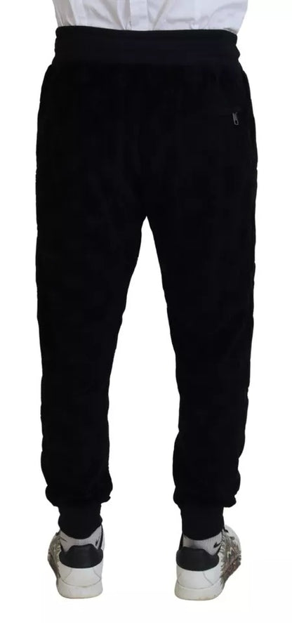 Dolce & Gabbana Black Cotton Skinny Jogger Sweatpants Pants