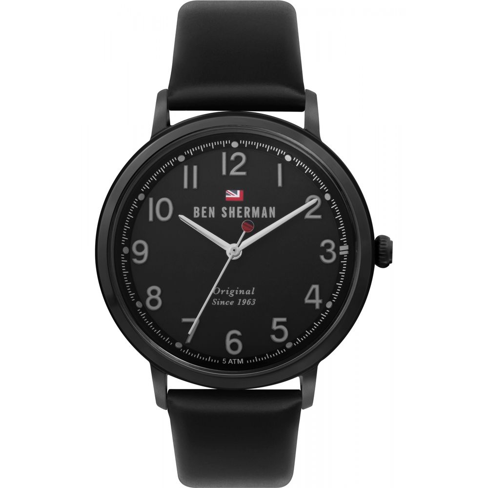 Ben Sherman – Schwarze Lederuhr