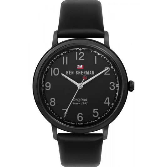 Ben Sherman – Schwarze Lederuhr